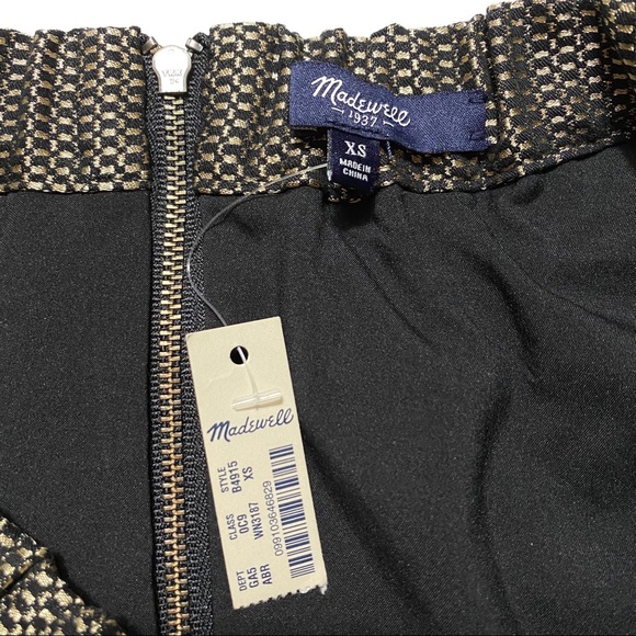 NWT Madewell Gold Metallic Jacquard Party Skirt XS - Picture 7 of 8